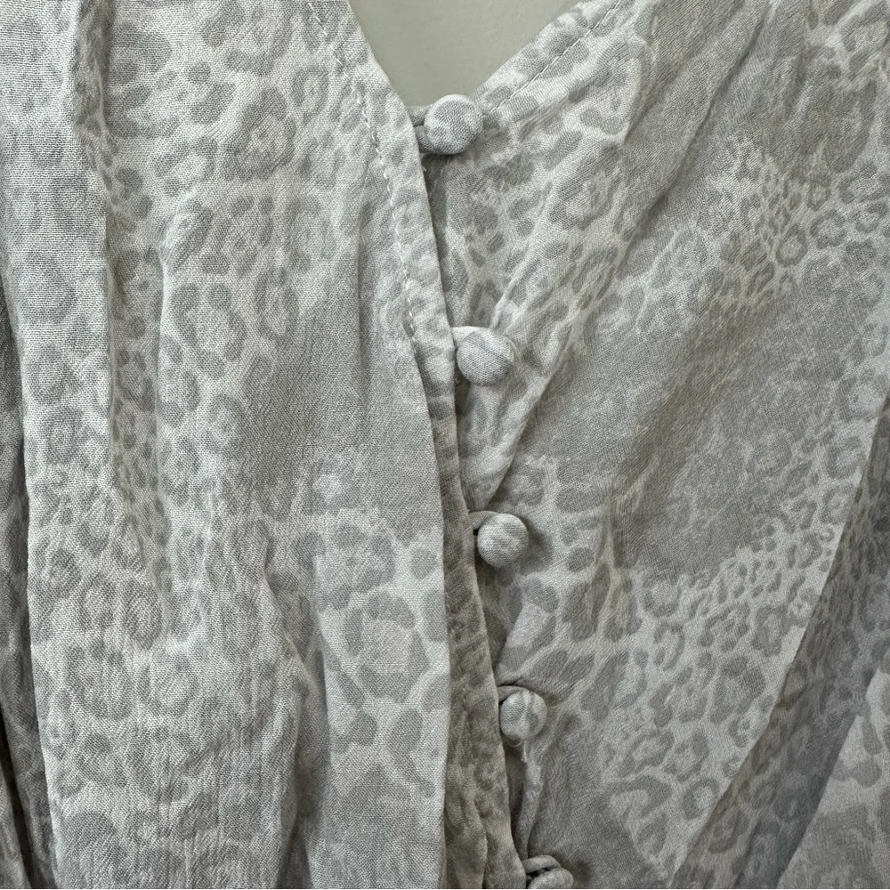 Free People Intimately Siren Bodysuit Silver Gray White Animal Leopard Print - Picture 5 of 9
